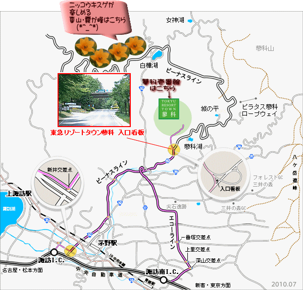 車山のニッコウキスゲマップ