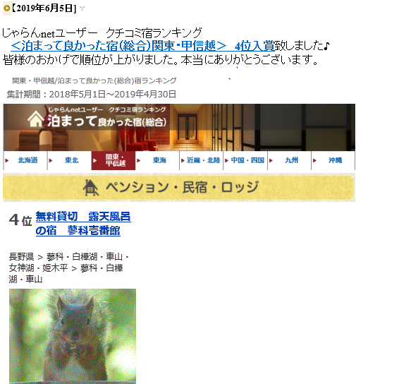 じゃらんランキング案内