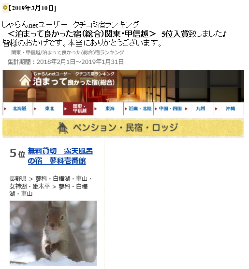 じゃらんランキング案内